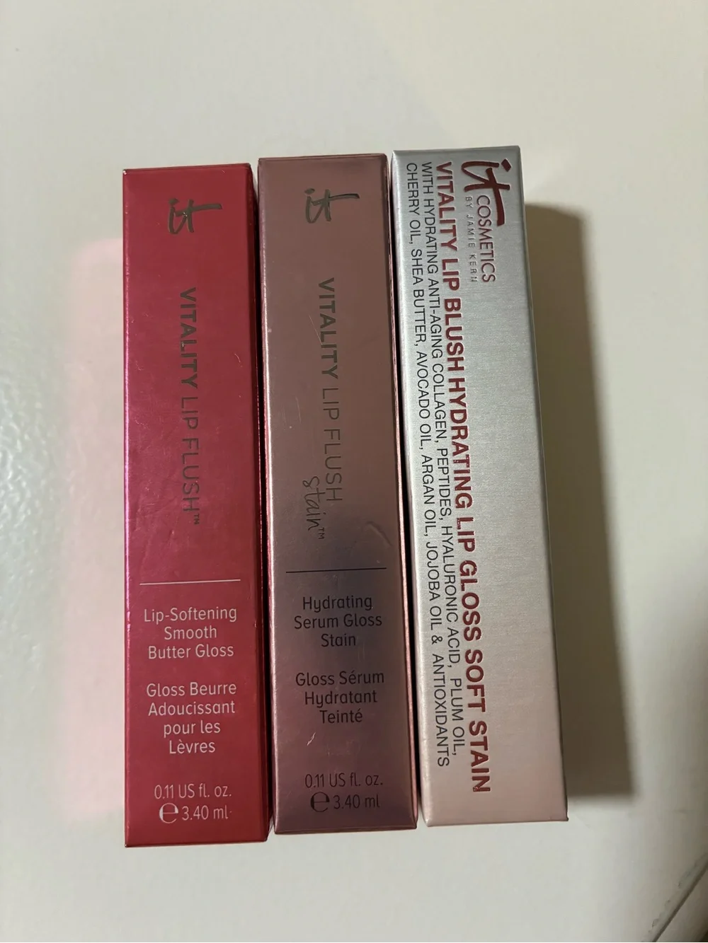 it cosmetics Vitality Lip Plush & Lip Blush Gloss Set — Pink, Rose, Nude